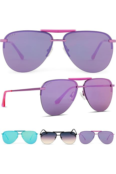 DIFF Tahoe Oversized Aviator Sunglasses for Women UV400 Protection, Trendy Stylish Gold Frames | Amazon (US)