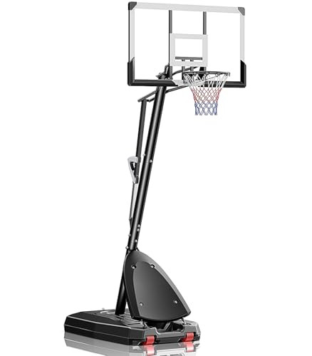 Basketball Hoop Outdoor, 4.9-10 ft Adjustable Height, Weather-Resistant Heavy Base and 45 Inch Shatterproof Backboard, Portable Basketball Hoop Goal System for Kids Teens and Adults | Amazon (US)