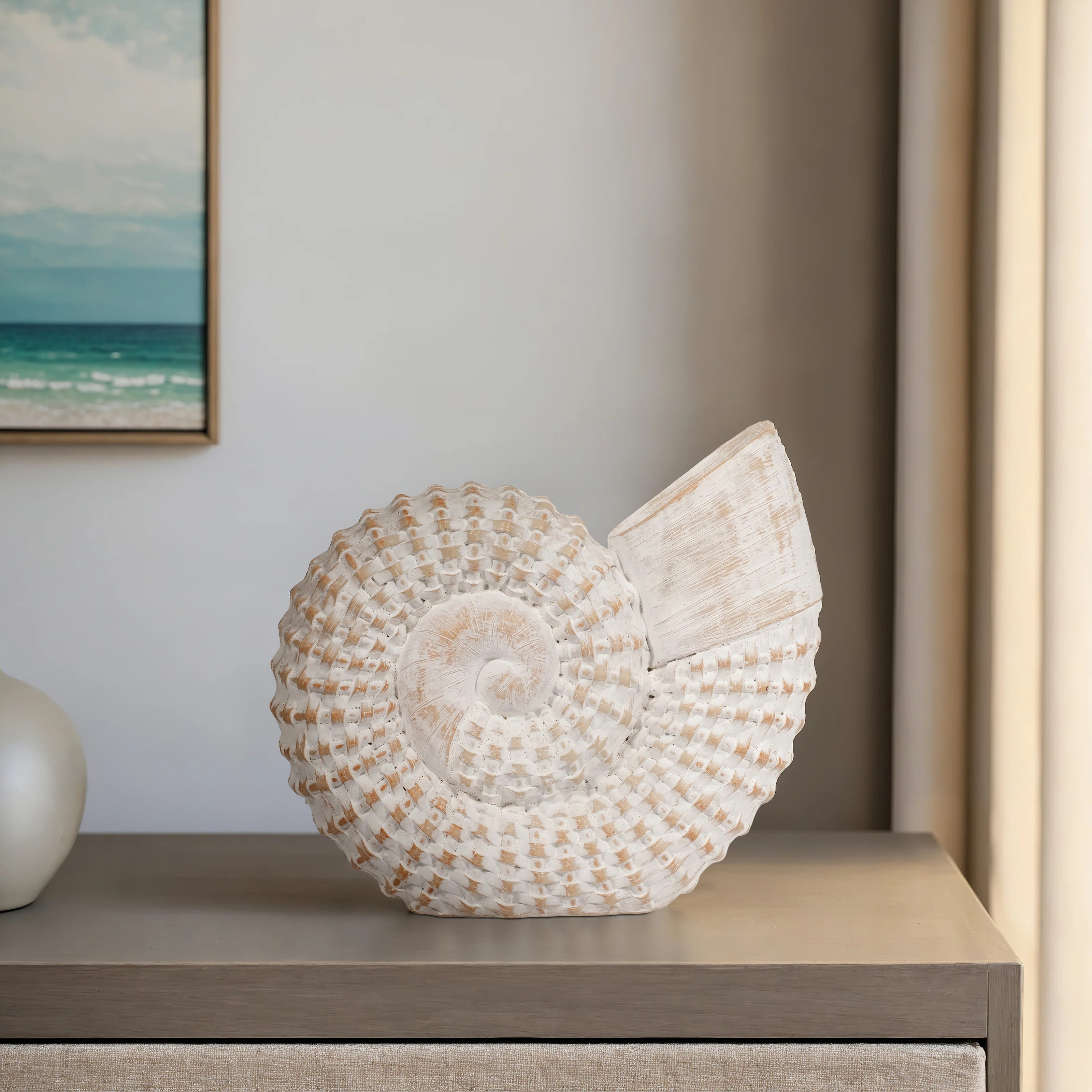 Ceramic Shell Figurine - Elegant Home Decor Accent Piece - 7" x 3" x 7" | Wayfair North America