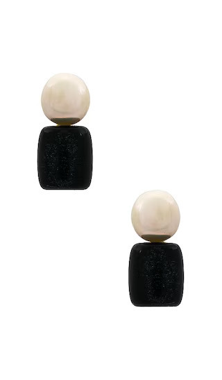 Lele Sadoughi Pebble Stud Earrings in Black & White. | Revolve Clothing (Global)