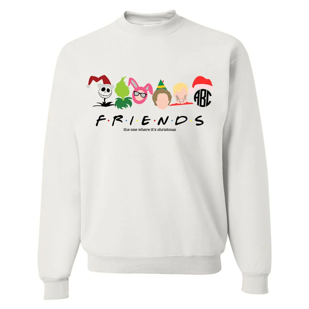 Monogrammed 'Friends Christmas' Crewneck Sweatshirt | United Monograms