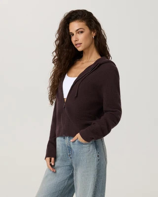Vuori Émilie Cashmere Rib Double Zip | Dark French Roast | Medium | Vuori Clothing (US & Canada)