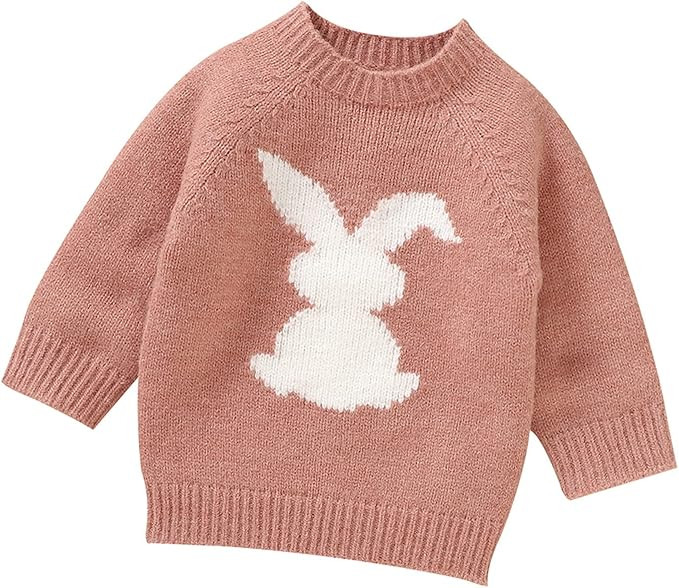 Toddler Baby Boy Girl Easter Knit Sweater Infant Long Sleeve Cute Rabbit Bunny Chunky Pullover Sw... | Amazon (US)