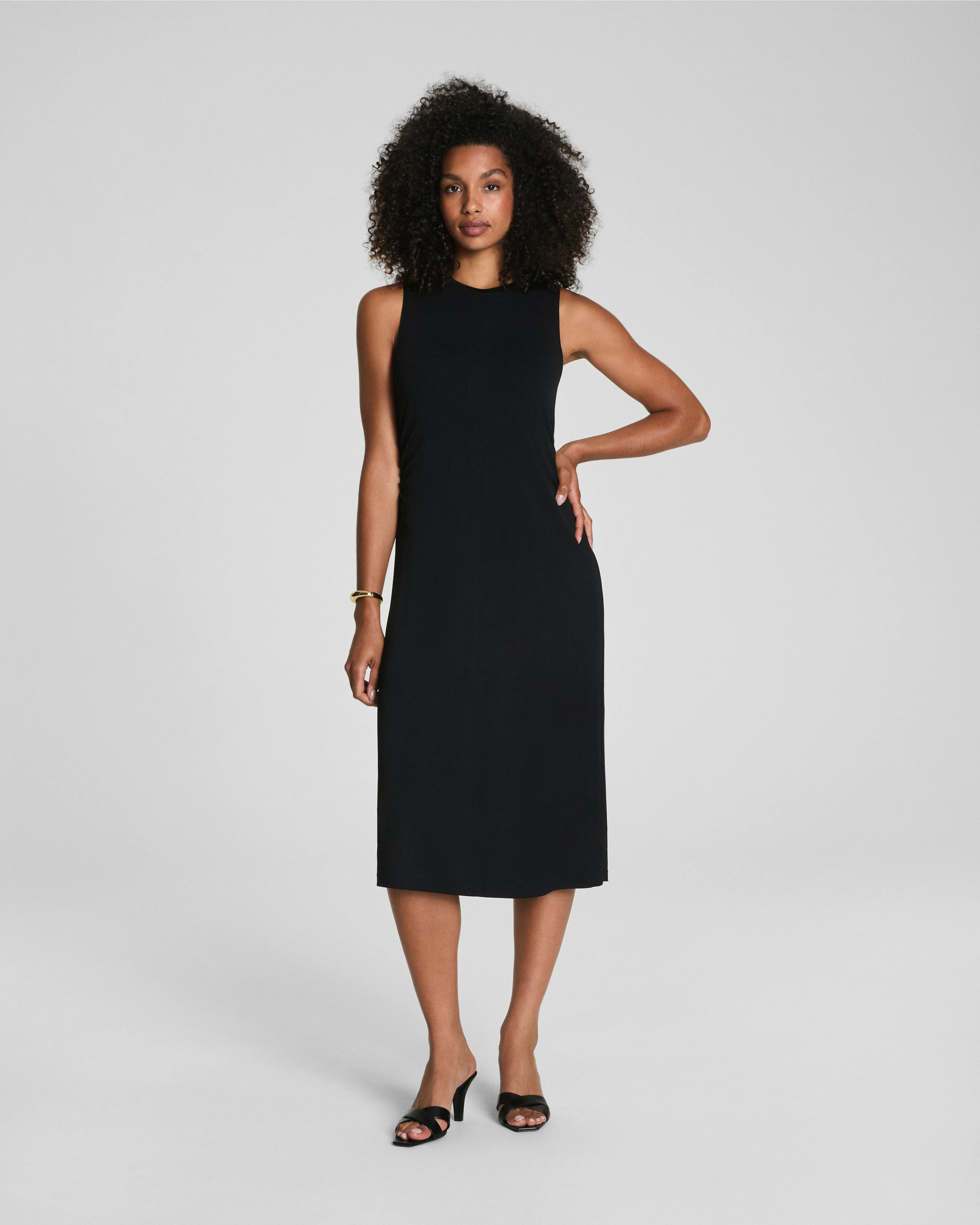 SPANX® Sleek Jersey Crewneck Ruched Midi Dress$138.00USD$99.00USD | Spanx