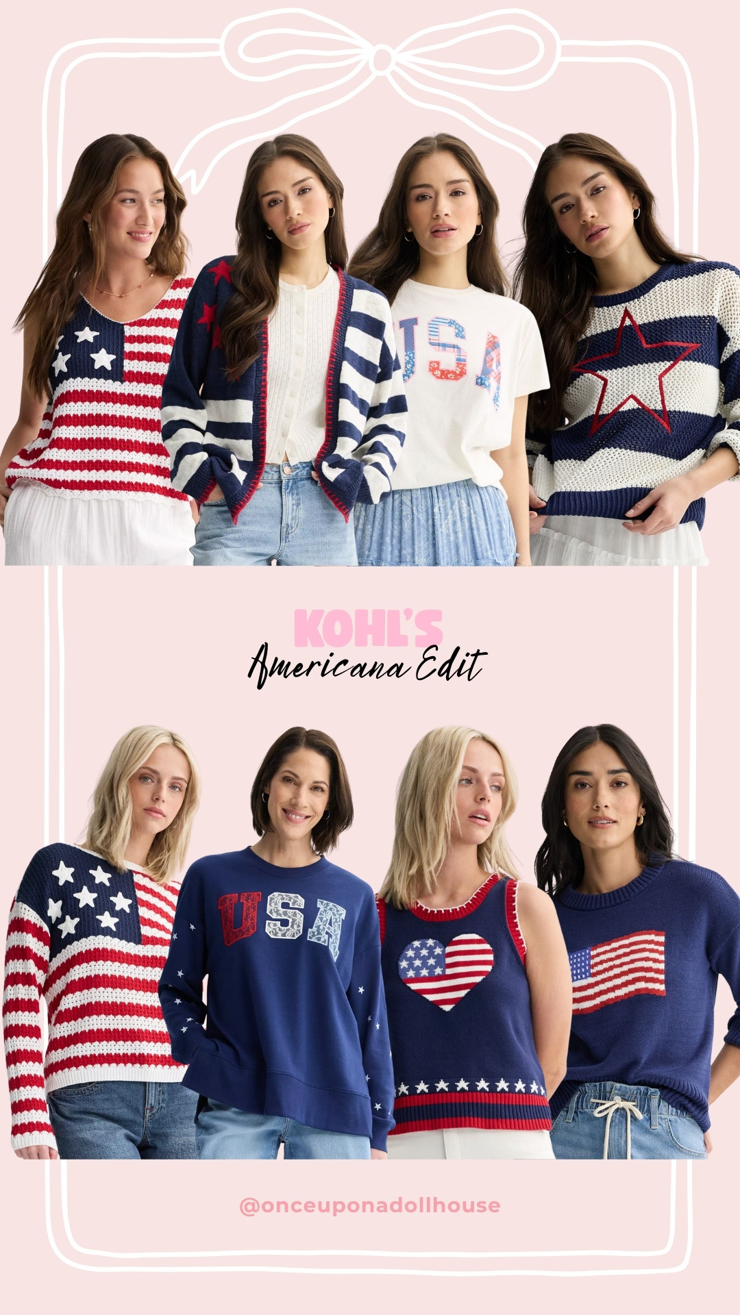 Kohl’s Americana Edit! 

Red blue and white, July 4th outfits, memorial day outfits, patriotic finds, sweatshirts, sweaters

#LTKsummer #LTKfestival #LTKstyletip