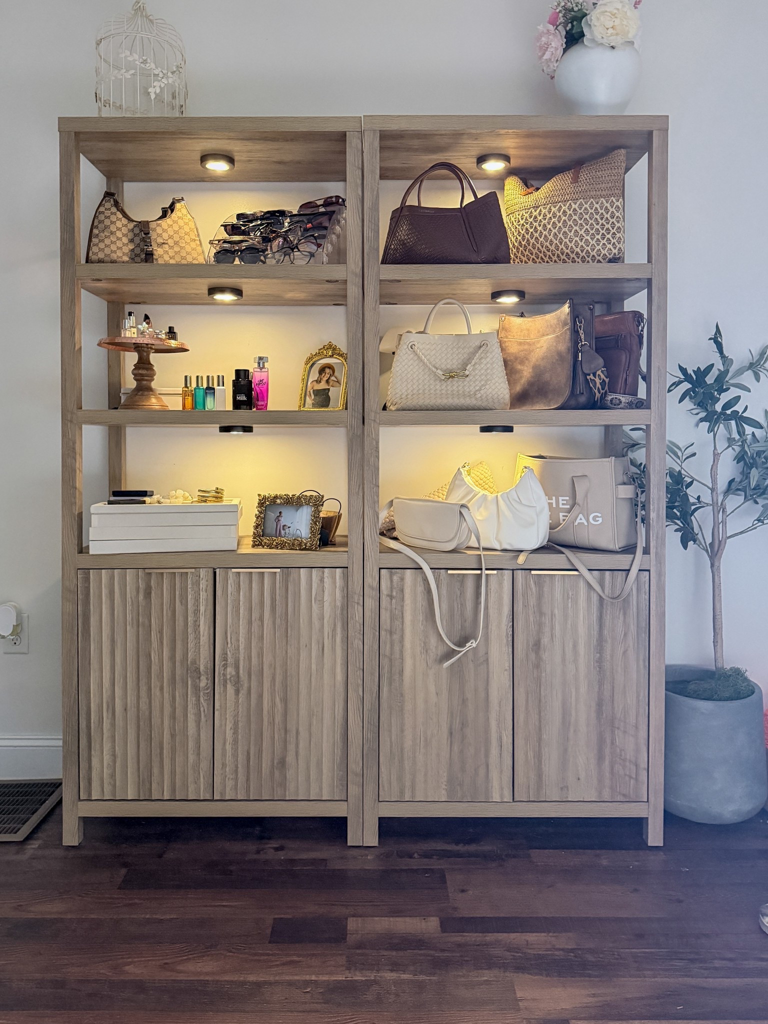 The perfect bookshelf to store bags sunglasses and jewelry. Amazon home finds. 

#LTKSeasonal #LTKSaleAlert #LTKHome