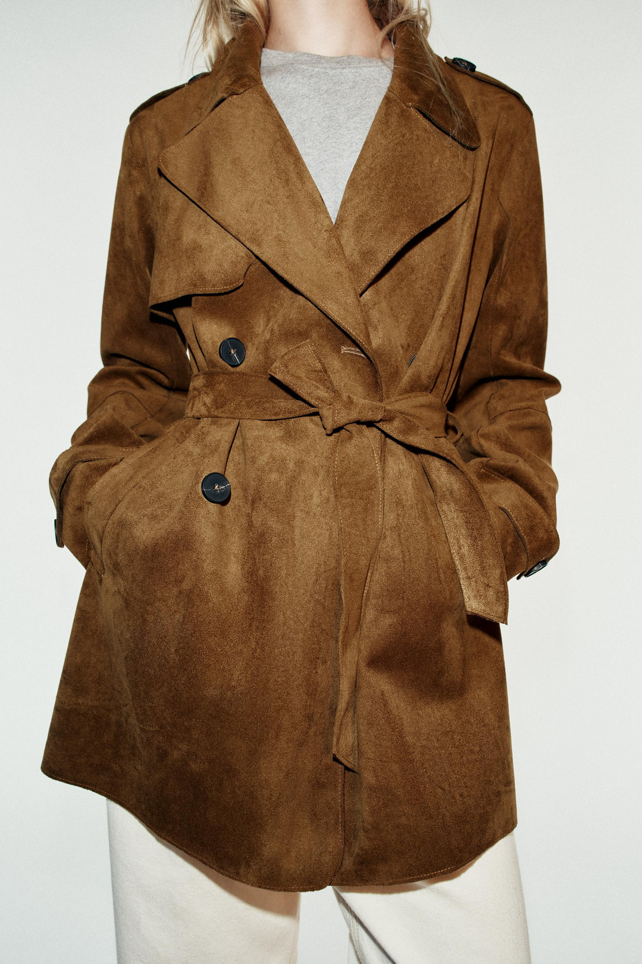 BELTED SUEDE EFFECT TRENCH COAT | Zara US