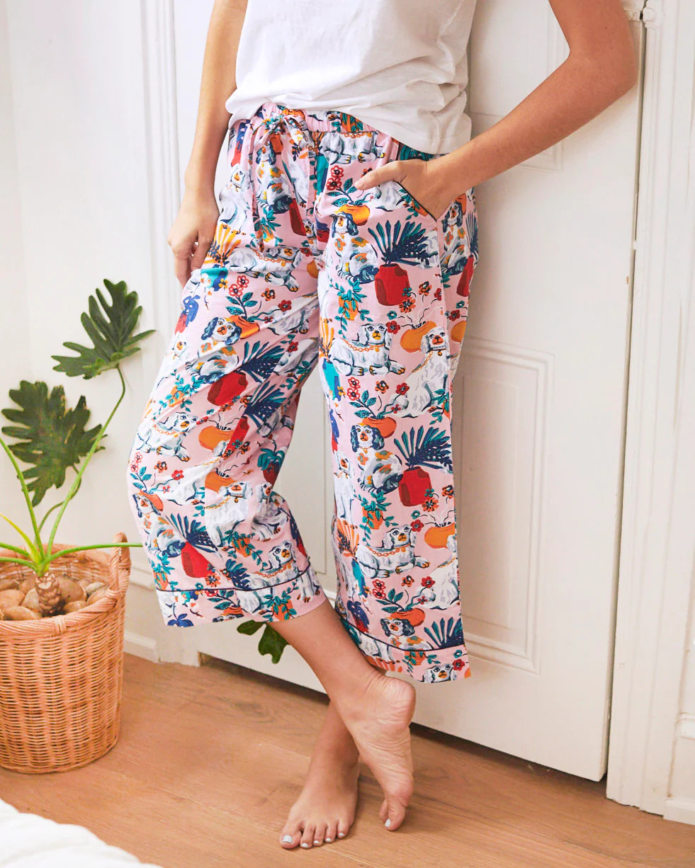 Good Dog - Cropped Pajama Pants - Vintage Rose | Printfresh
