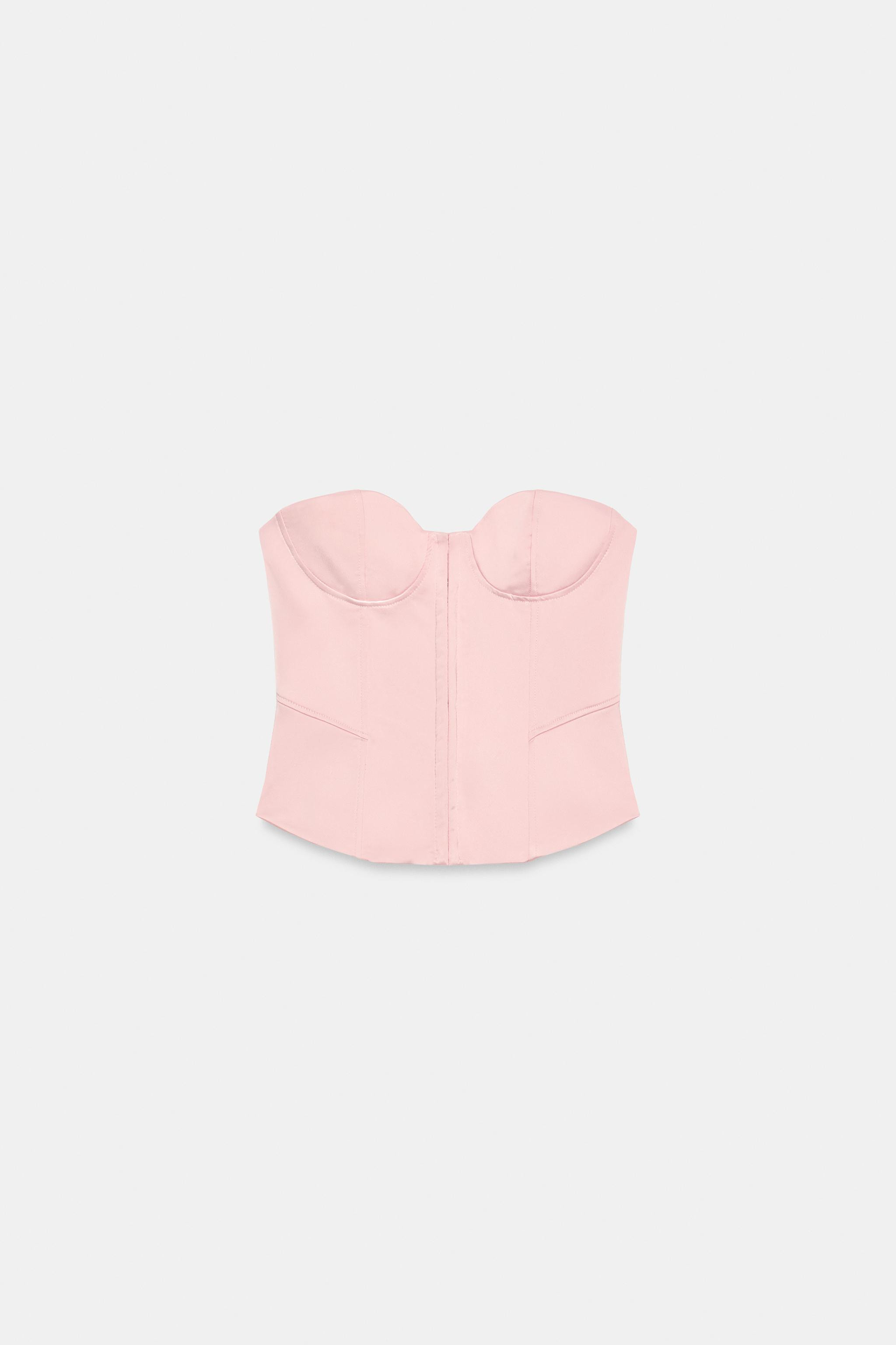 Top made of satin effect fabric. Sweetheart neckline and off-the-shoulder design. Defined seam de... | Zara US