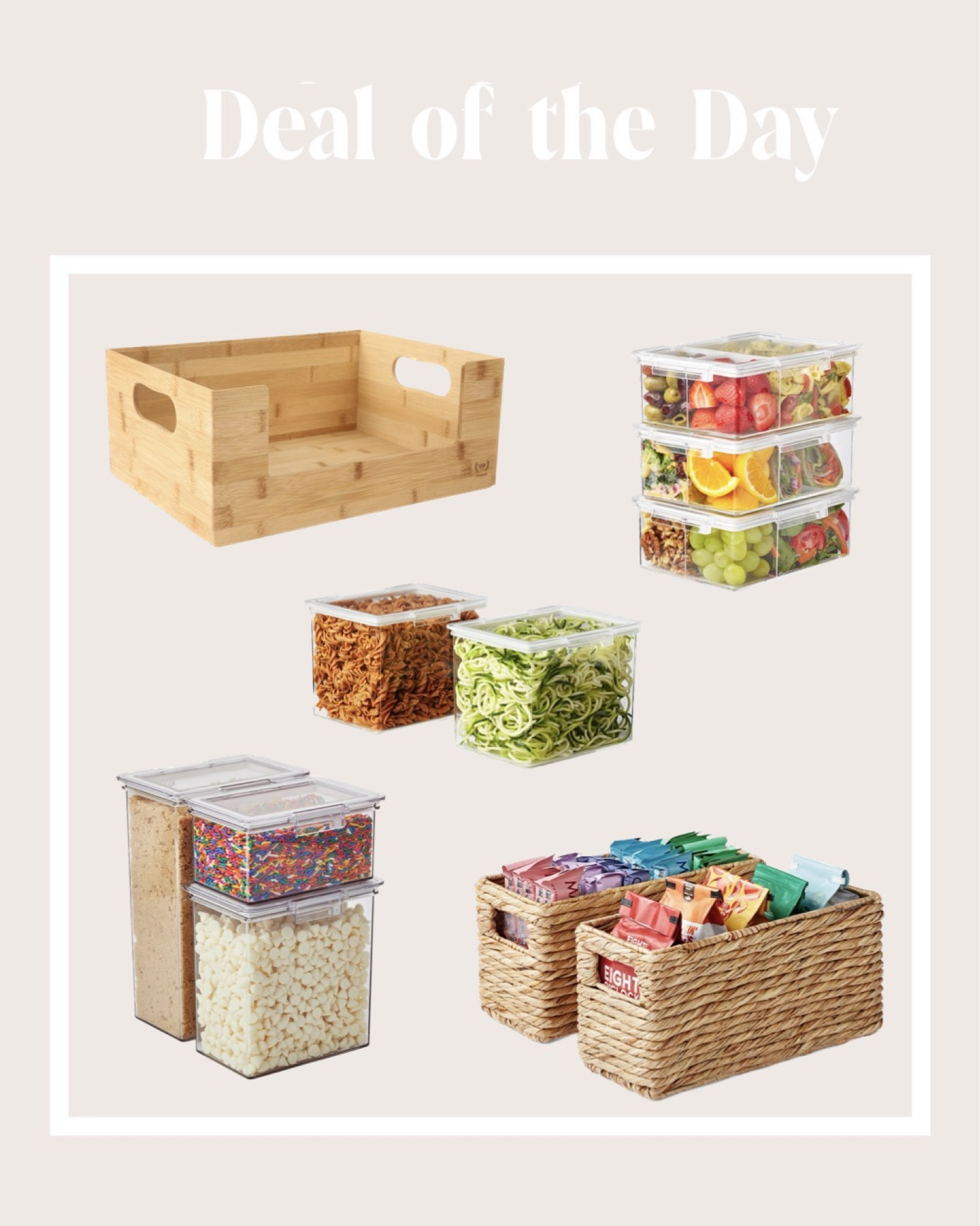 Pantry, closet, food prep organization storage containers on sale $8.98-$14.98 // #foodprepstorage #pantryorganization #walmarthome #thehomeedit #springcleaning #homeorganization #storagecontainers 

#LTKhome #LTKsalealert #LTKfamily