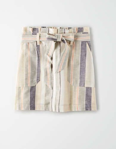 AE High-Waisted Paperbag Mini Skirt | American Eagle Outfitters (US & CA)