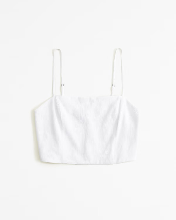 Women's Crinkle Textured Squareneck Set Top | Women's Clearance | Abercrombie.com | Abercrombie & Fitch (US)