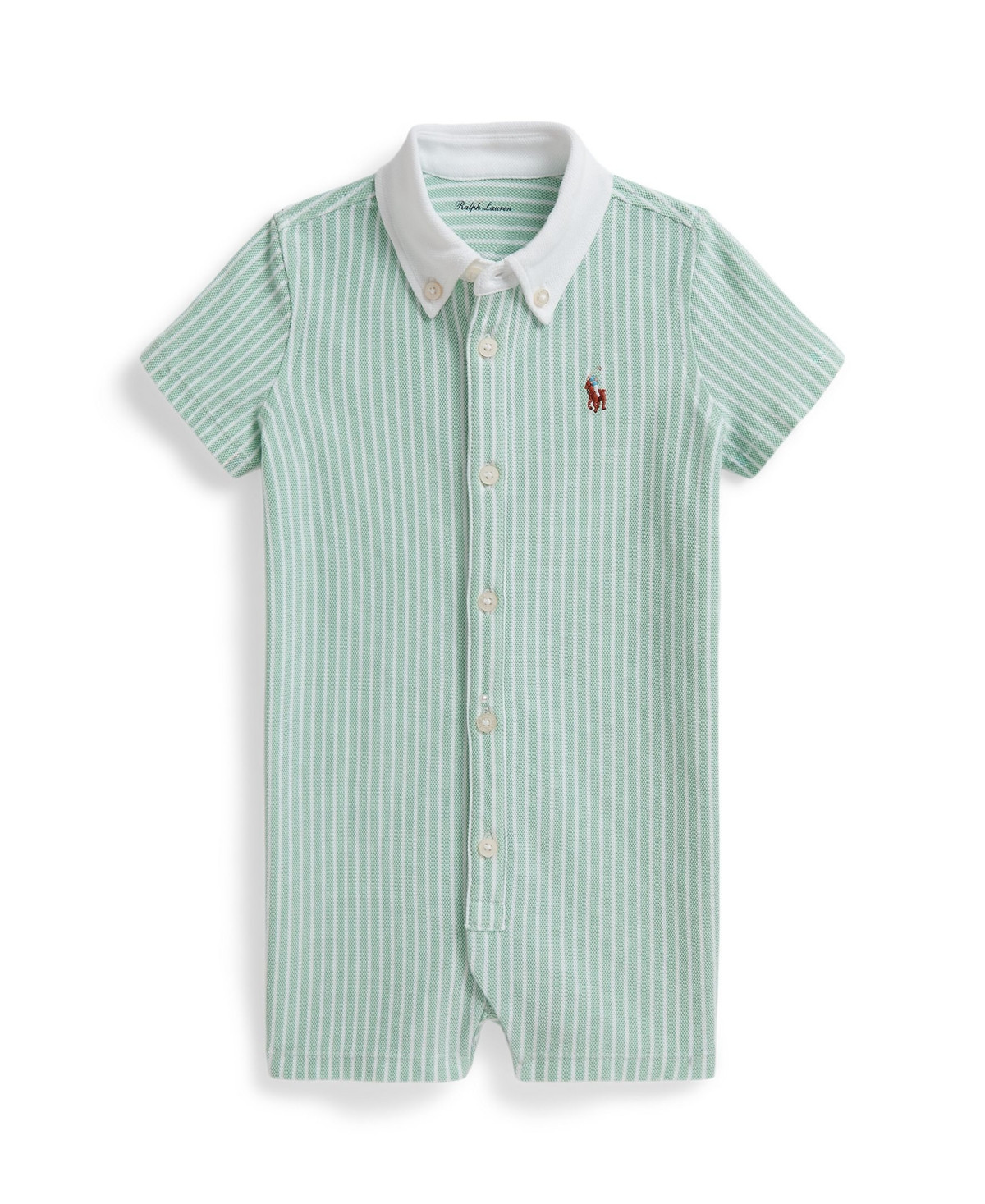 Polo Ralph Lauren Baby Boys Striped Oxford Shortall - Mint | Macy's