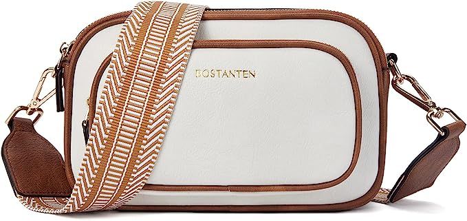 BOSTANTEN Crossbody Bags for Women Leather Cell Phone Purse Shoulder Handbags with Wide Strap | Amazon (US)