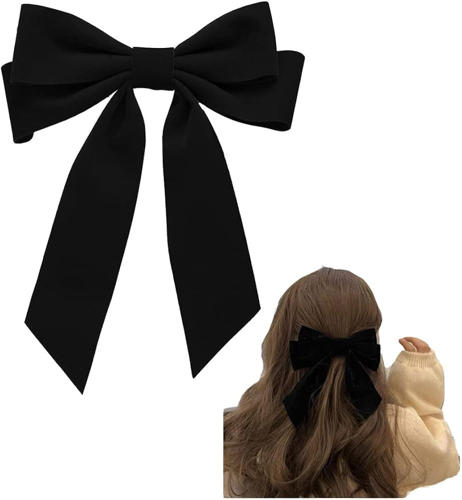 Black Velvet Hair Bow Clips Alligator Clips for Hair Bows Hair clips for Women Girls French Barre... | Amazon (US)