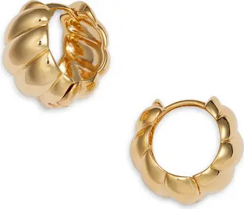 Demi Fine Ridged Wide Huggie Hoop Earrings | Nordstrom