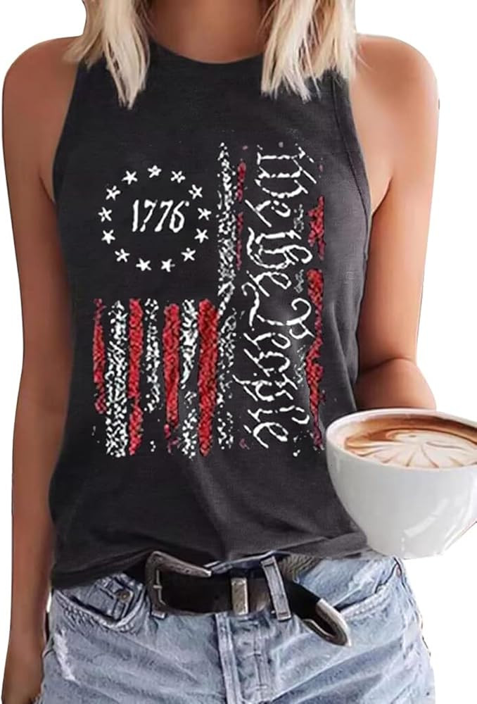 Womens American Flag Vintage Graphic Tank Tops Summer Tops Amazon Summer Outfits 2024 Amazon Tops | Amazon (US)