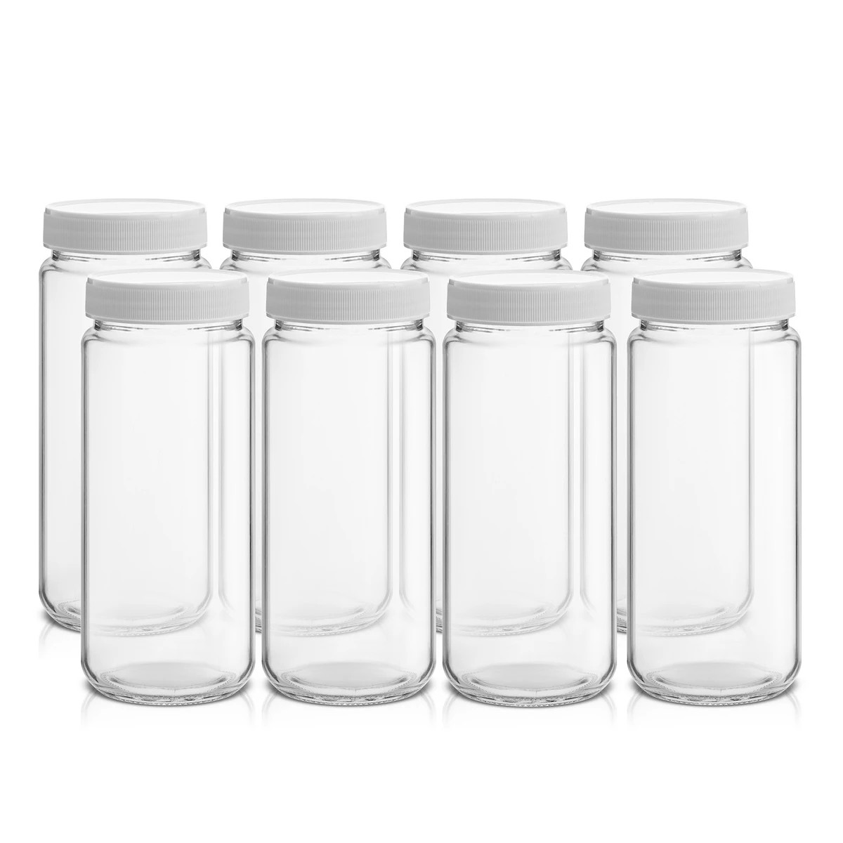 JoyJolt 8-Piece Reusable Glass Juice Bottles with Lids | Kohl's