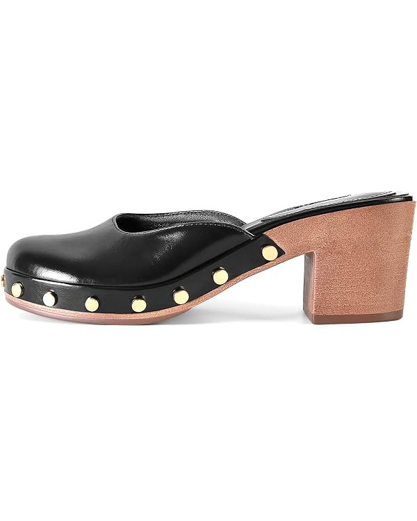 DOEYG Platform Chunky Clogs for Women Round Toe Block Heels Mule Shoes Dressy Comfortable Casual ... | Amazon (US)