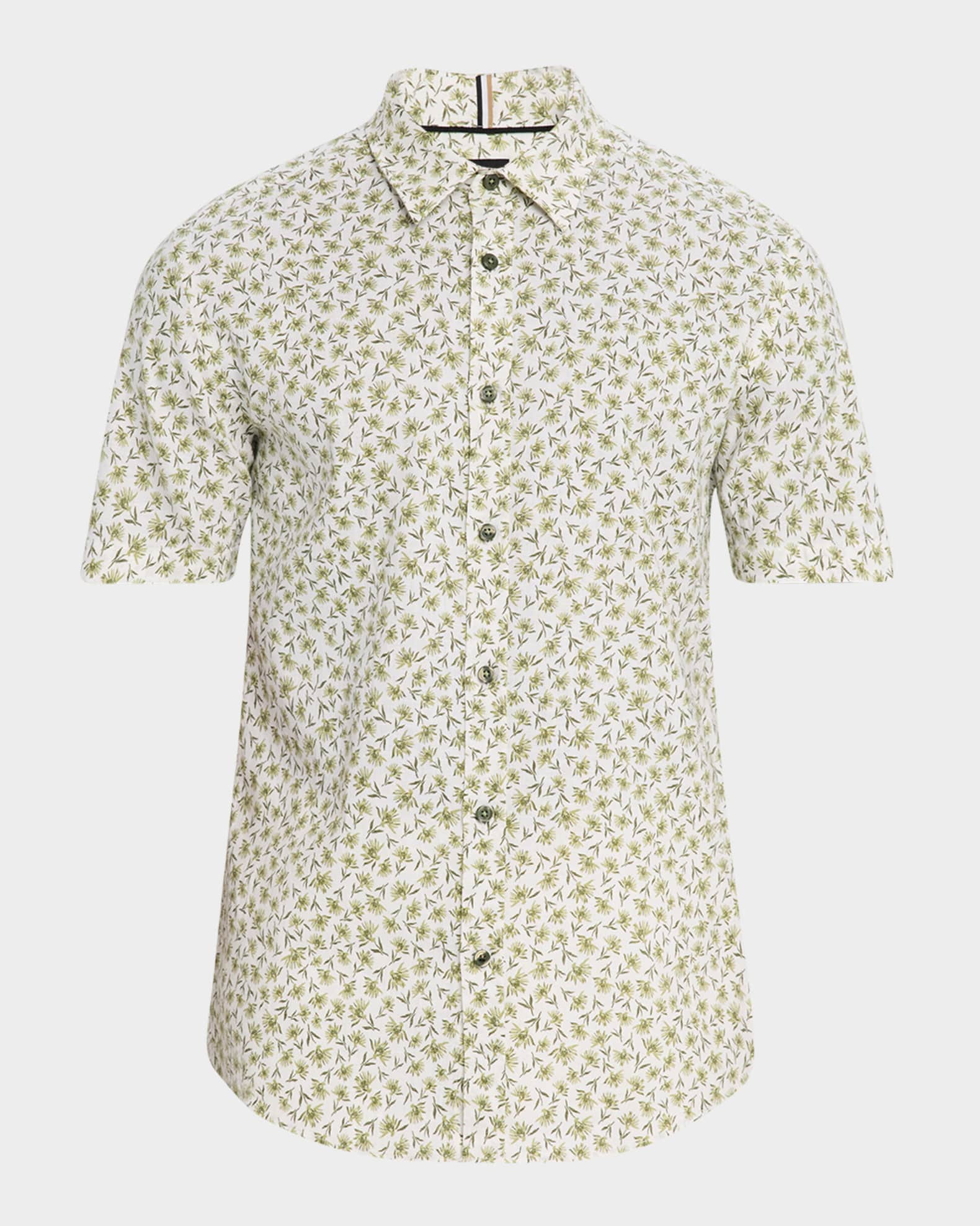 Men's Roan Floral Linen Short-Sleeve Sport Shirt | Neiman Marcus