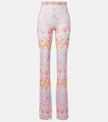 Zigzag printed tulle straight pants | Mytheresa (US/CA)