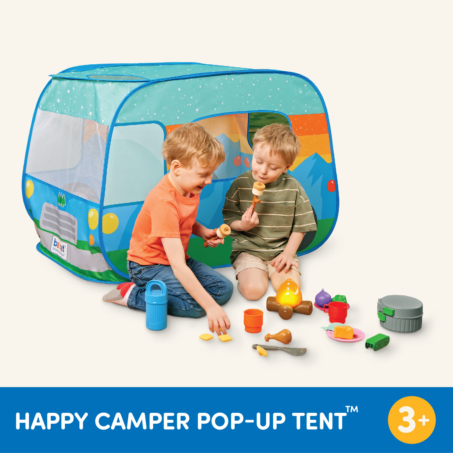 Battat Happy Camper Pop-Up Fabric Tent with 20+ Camping Accessories, Toddler and Preschool Toys -... | Walmart (US)