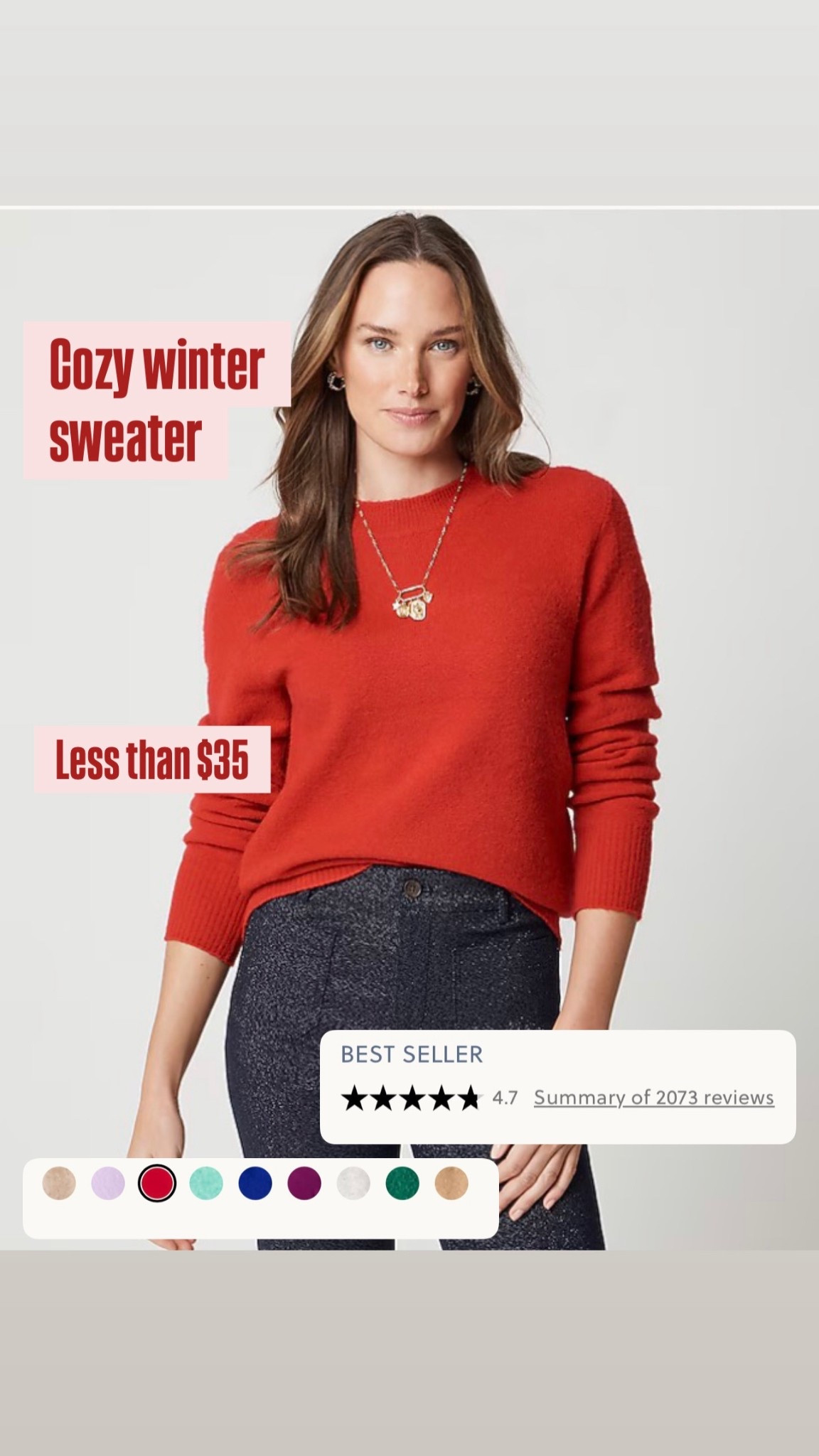 Affordable red sweater winter fashion trend picks you’ll love this season include classic knits, crew-neck staples, and cozy oversized silhouettes that add warmth + bold color to your outfits — styled easily with jeans, boots, and winter accessories for everyday wear or holiday looks. Red sweaters are trending as a pop of vibrant winter color this year, inspired by chic street style and celeb wear (like bold red crewnecks spotted on trendsetters) that make cold days feel festive and fashionable.  

affordable winter red sweater, trending red sweater outfits 2025, budget friendly cozy knitwear, winter street style sweater, red crewneck sweater outfit ideas, holiday fashion red knit, casual winter layering sweater, affordable fashion buys, red sweater lookbook, winter wardrobe essentials, cozy stylish knitwear.

#LTKSeasonal #LTKSaleAlert #LTKGiftGuide