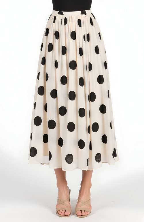 Modenaire Polka Dot Pleated Midi Skirt in Polka Dot Print at Nordstrom, Size Small | Nordstrom