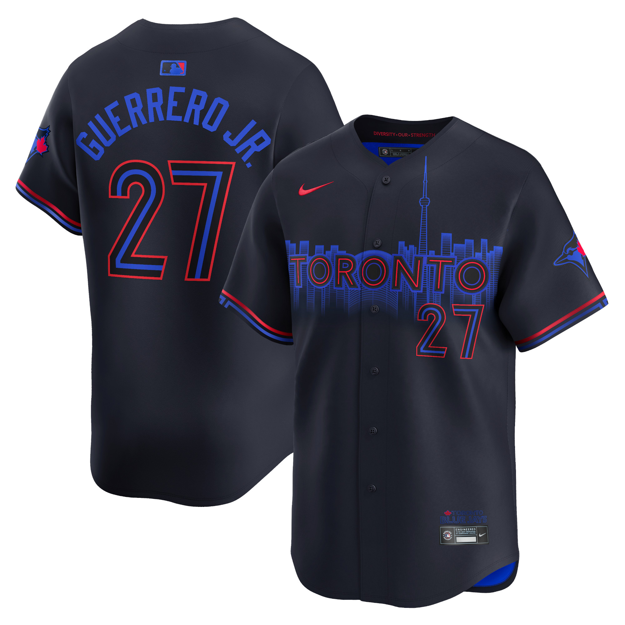 Men's Toronto Blue Jays Vladimir Guerrero Jr. Nike Black 2024 City Connect Limited Player Jersey | MLB Shop