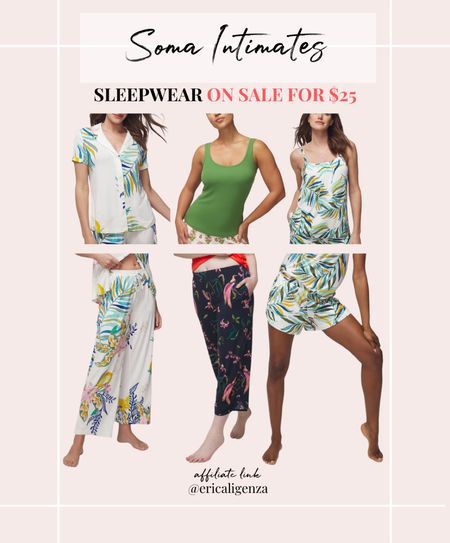 Soma sleepwear on sale for $25! 

Button front pj top // wide leg pajama pants // ribbed pj tank // cooling pajamas // sleep tank // sleep shorts 

#LTKSeasonal #LTKSaleAlert #LTKFindsUnder50