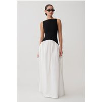Acacia Contrast Sleeveless Maxi Dress / Black/White | MESHKI | XXS | MESHKI US