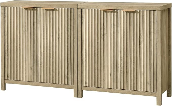 Oxford Storage Cabinet Fluted Sideboard Buffet Cabinet with Adjustable Shelves, Multifunctional C... | Amazon (US)