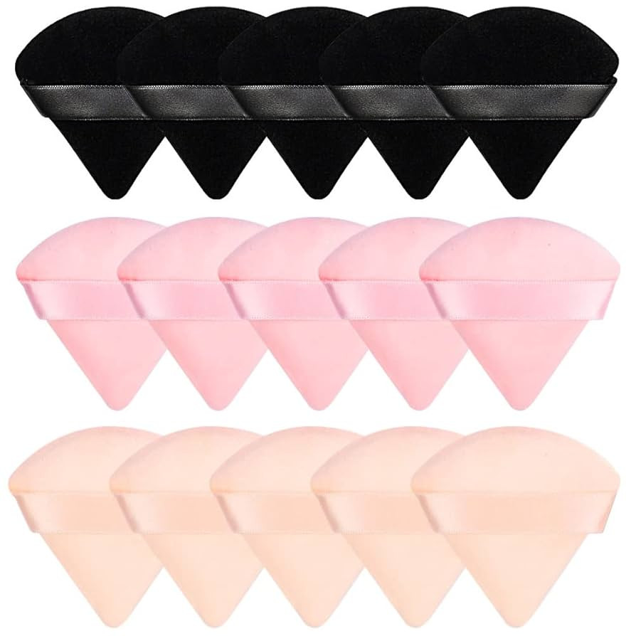 Pimoys 15 Pieces Powder Puff Face Soft Triangle Makeup Velour Puff, Beauty Sponge for Loose Powde... | Amazon (US)