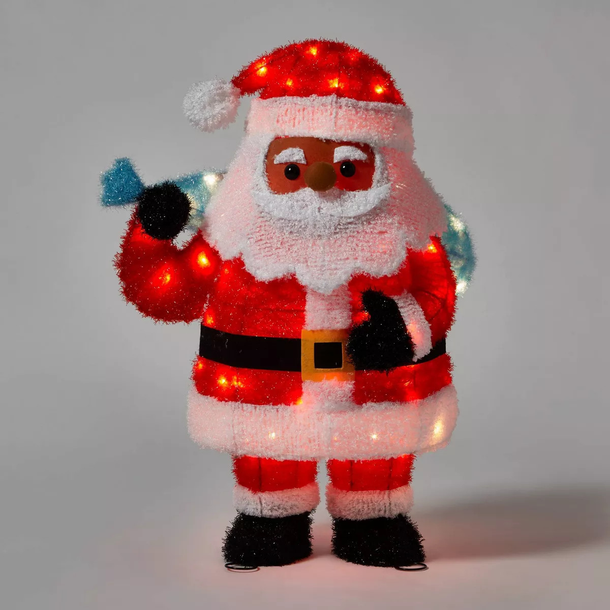 32" Tinsel Santa Christmas Novelty Sculpture Light with 4 Interchangeable Faces - Wondershop™ | Target