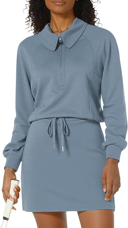 Casly Lamiit Women's 2 Piece Skirt Sets Athletic Tennis Skorts Tracksuit Half Zip Long Sleeve Swe... | Amazon (US)