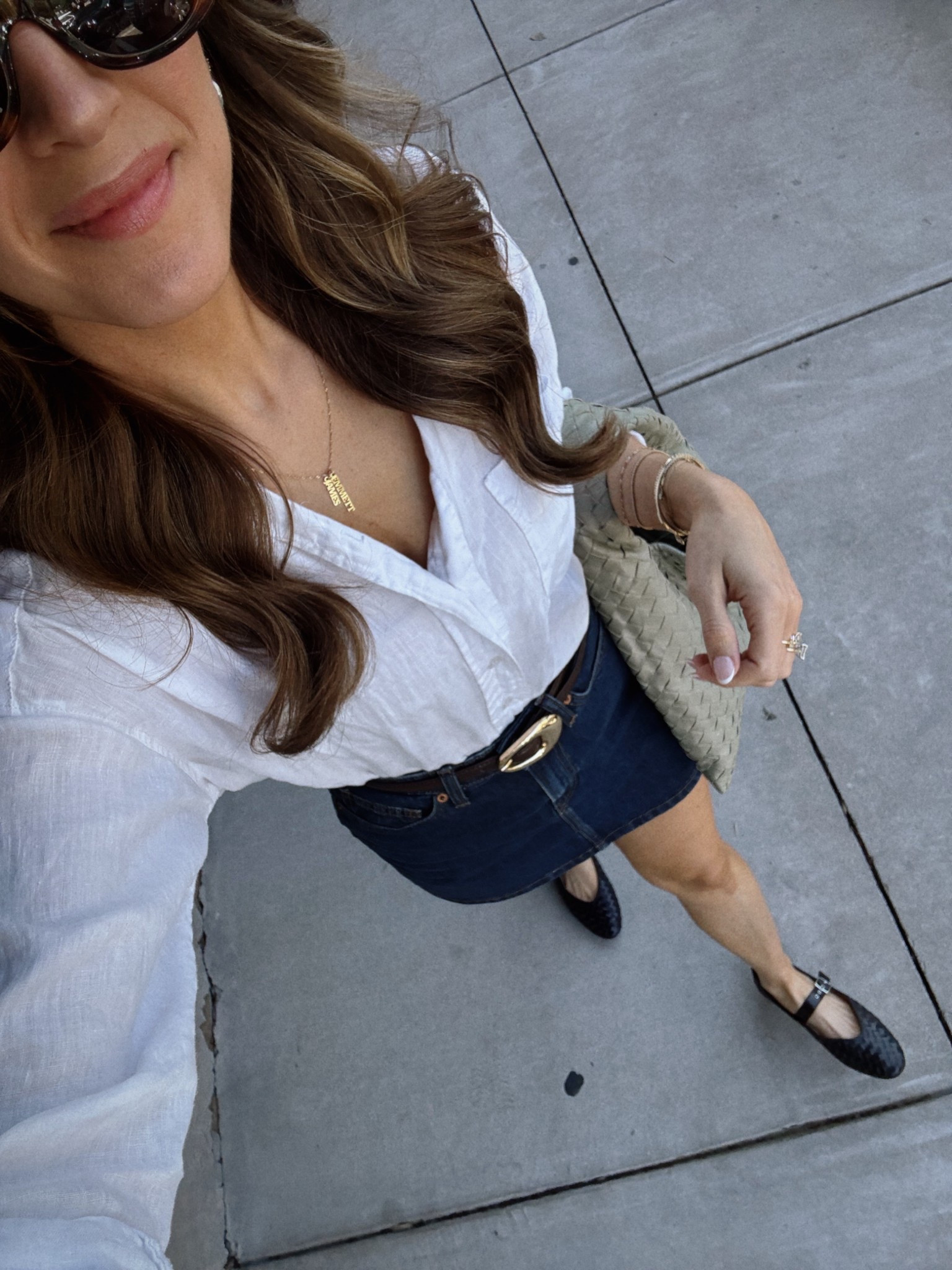 OOTD. Size S in the button down. 26 skirt & shoes fit TTS! 