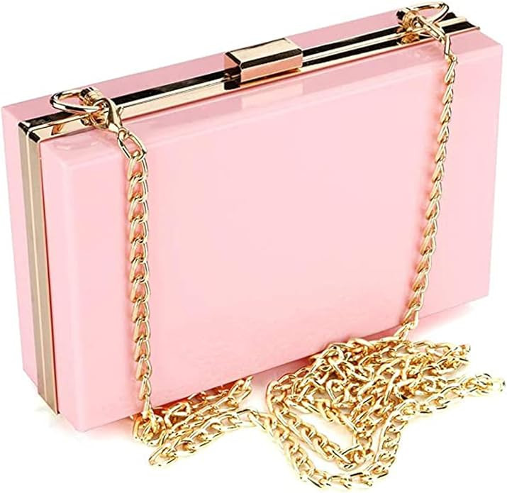 Women Cute Clear Acrylic Box Clutch Bag Transparent Approved Crossbody Purse Evening Bag Shoulder... | Amazon (US)