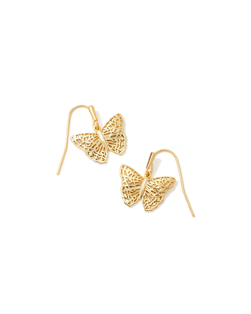 Hadley Butterfly Small Drop Earrings in Gold | Kendra Scott