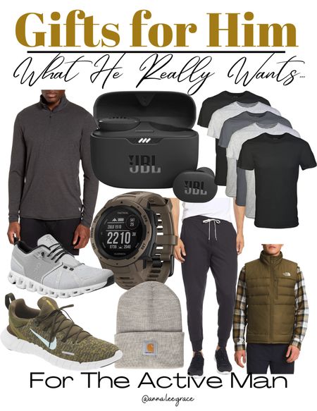 Gift guide for him! Everything you need for the active man in your life.

Harmon watch, vouri workout wear, on cloud running shoes 

#LTKHoliday #LTKmens #LTKstyletip