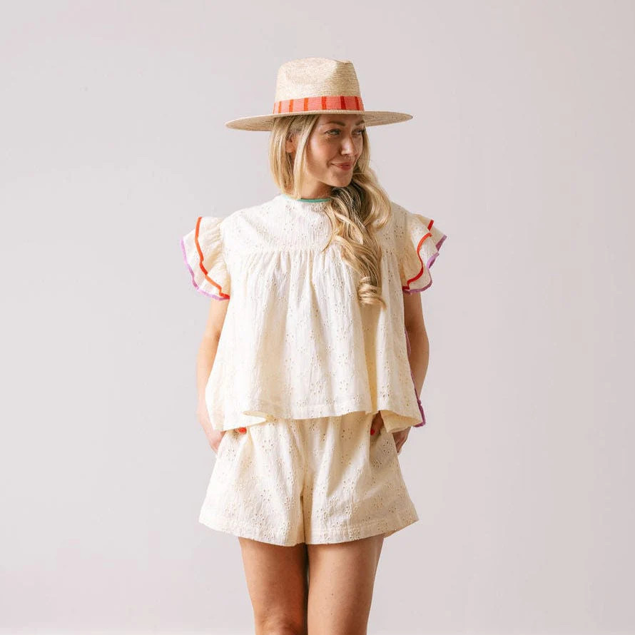 Ivory Eyelet Lottie Top | Sunshine Tienda
