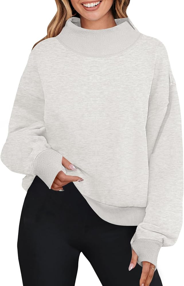 ZESICA Women's 2024 Oversized Sweatshirts Turtleneck Long Sleeve Chunky Loose Fleece Y2K Pullover... | Amazon (US)