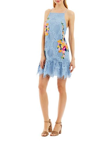 Embroidered Halterneck Dress | Lord & Taylor