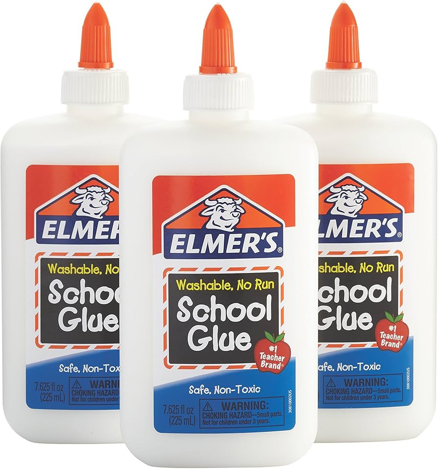 Elmer's Liquid School Glue, White, Washable, 7.625 Ounces, 3 Count Slime Kit | Amazon (US)