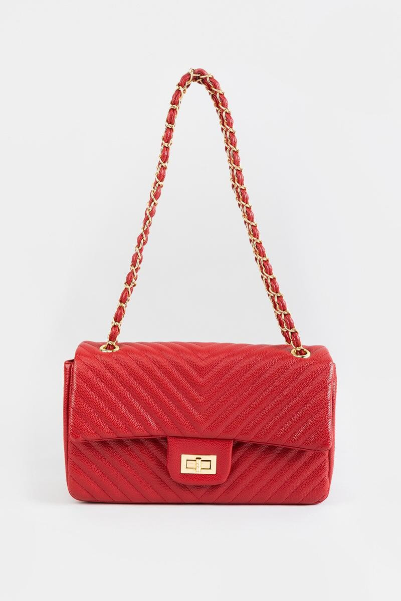 Candice Quilted Chain Link Crossbody | Francesca’s Collections