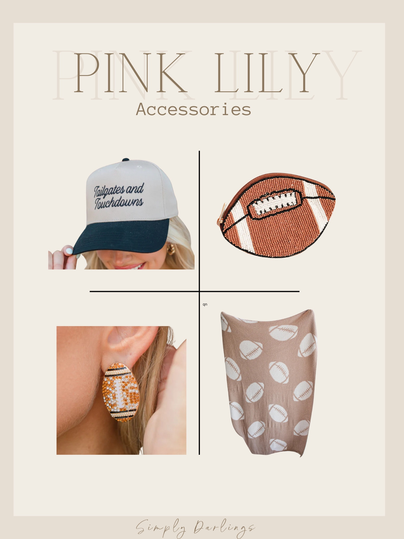 Pink lily football accessories! Use code: simply20 for 20% off site wide! 