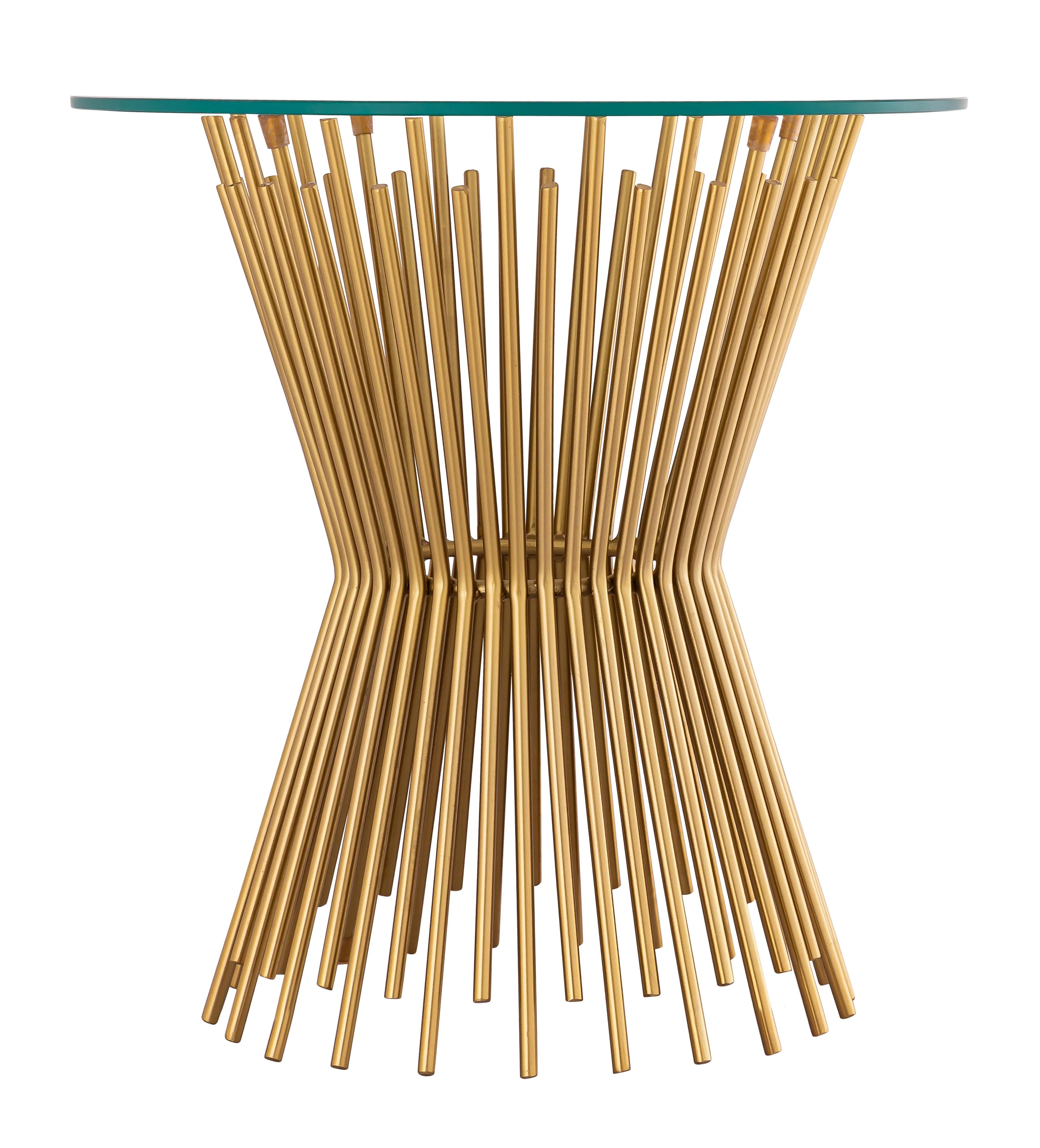 Grace Glass Top and Gold Base Round Side Table by TOV Furniture | Walmart (US)