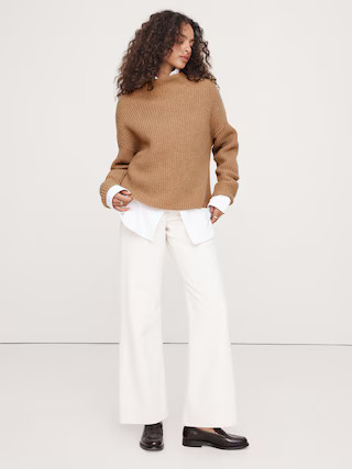 Oversized Wool Ribbed Sweater | Banana Republic (US)