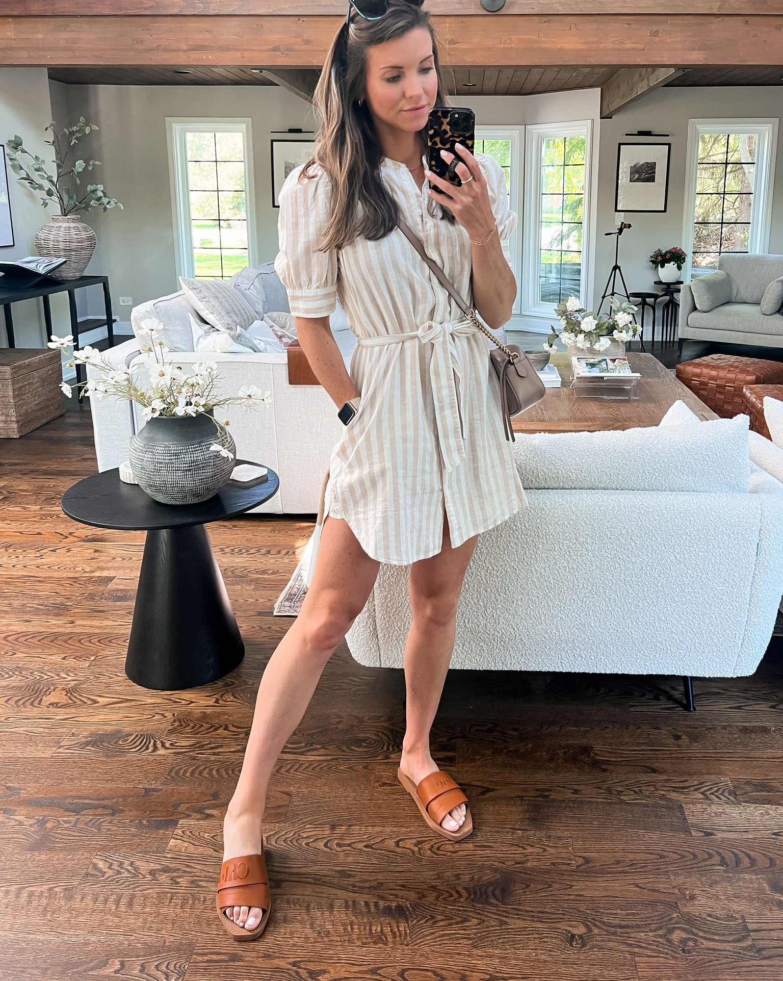 This adorable linen shirt dress is currently on sale! Recently wore this for a baby shower! Easy to dress up with heels or keep it casual. 

Wearing size SMALL - I’m 5’9"

#LTKunder100 #LTKstyletip #LTKsalealert