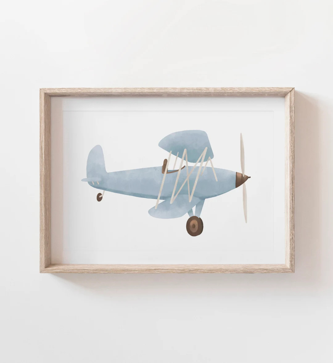 Vintage Plane Print, Biplane Wall Art, Printable Travel Wall Art, Travel Nursery Decor, Boys Room... | Etsy (US)