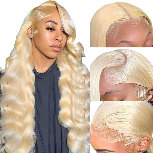 613 Lace Front Wig Human Hair, 28inch 13x4 Blonde Wig Human Hair, Blonde Lace Front Wigs Human Hair, 100% Human Hair Wig, 180% Density Premium 613 HD Lace Frontal Wig Pre Plucked with Baby Hair | Amazon (US)
